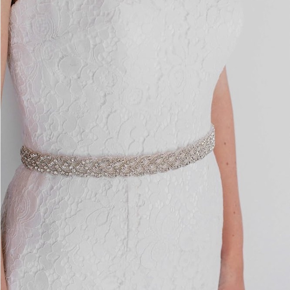 Classy Silver Rhinestone Sash - image 2